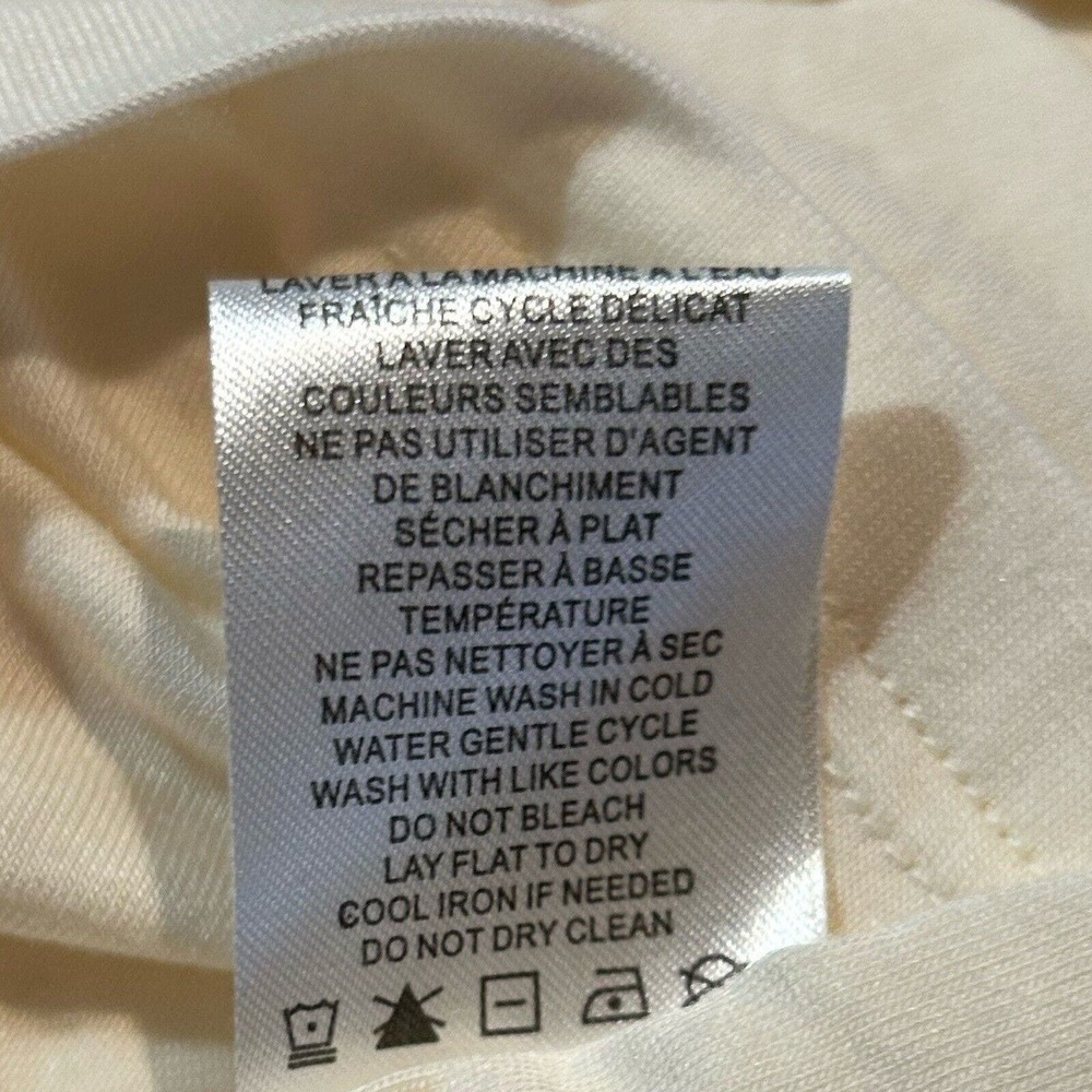 House of Harlow 1960 Cream Knit Ruffle Flutter Sleeve Knee Length Midi Dress L - Picture 15 of 16